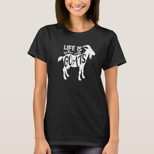 T-shirt Cute With Goats Farm Animal (Devant)