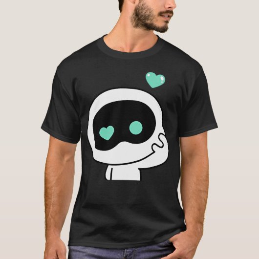 T-shirt Cute Wootteo Astronaut Coeur Vert (Devant)