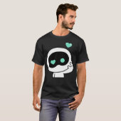T-shirt Cute Wootteo Astronaut Coeur Vert (Devant entier)