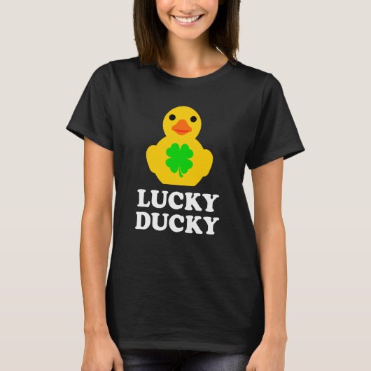 T-shirt Cute Yellow Rubber Duck Four Leaf C St Patrick's D (Devant)