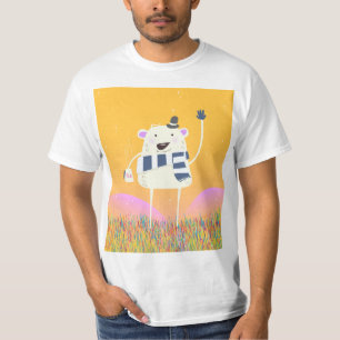 T-shirt Cute Yeti Avec une belle tasse chaude de thé