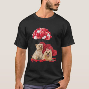 T-shirt Cute Yorkshire Terrier Balloon Heart Valentine Day