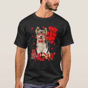 T-shirt Cute Yorkshire Terrier Chien Coeur Saint Valentin