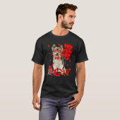 T-shirt Cute Yorkshire Terrier Chien Coeur Saint Valentin  (Devant entier)