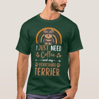 T-shirt Cute yorkshire terrier dog coffee cafe kawaii frie