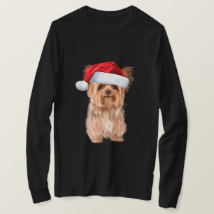 T-shirt Cute Yorkshire Terrier Père Noël Chiot Noël