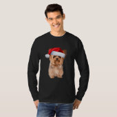 T-shirt Cute Yorkshire Terrier Père Noël Chiot Noël (Devant entier)
