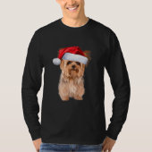 T-shirt Cute Yorkshire Terrier Père Noël Chiot Noël (Devant)