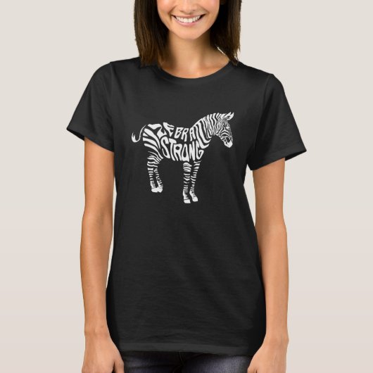T-shirt Cute Zebra Strong Ehlers Danlos Sensibilisation au (Devant)
