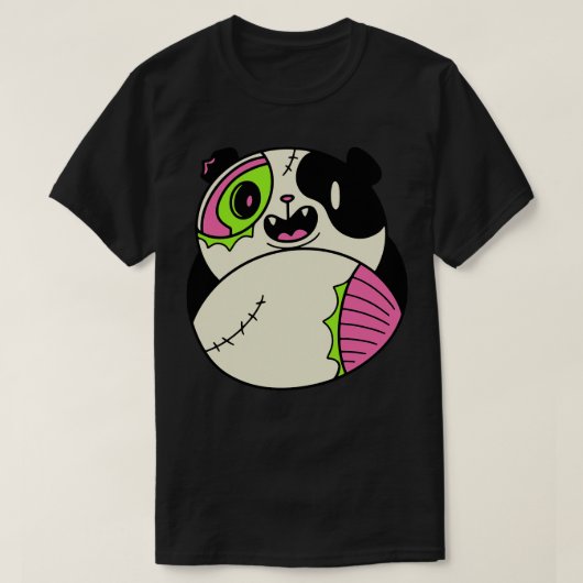 T-shirt Cute Zombie Panda Drôle Halloween Animaux (Design devant)