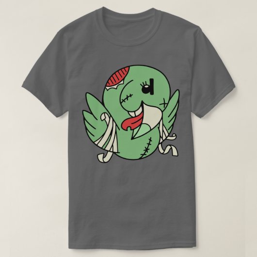 T-shirt Cute Zombie Parrot Drôle Halloween Animaux (Design devant)