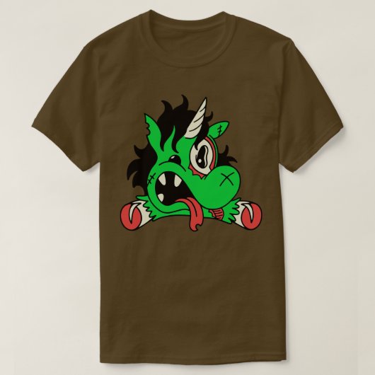 T-shirt Cute Zombie Unicorn Drôle Halloween Animaux (Design devant)