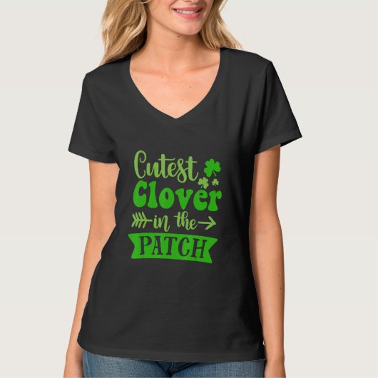T-shirt Cutest C Dans Le Patch St Patrick S Day Enfants Ir (Devant)