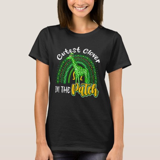 T-shirt Cutest C dans le Patch St Patrick s Day Giraffe (Devant)