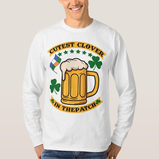 T-shirt Cutest Clover Beer Mug St. Patrick's Day Design wi (Devant)