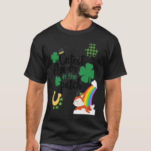 T-shirt Cutest Clover In The Patch St Paddy's Day Leprecha (Devant)