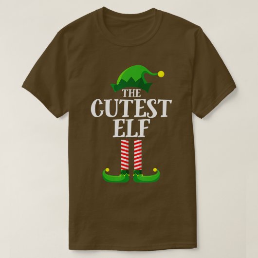 T-shirt Cutest Elf Matching Family Group Noël Party E (Design devant)