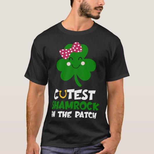 T-shirt Cutest Shamrock In The Patch St Patricks Day Kids  (Devant)