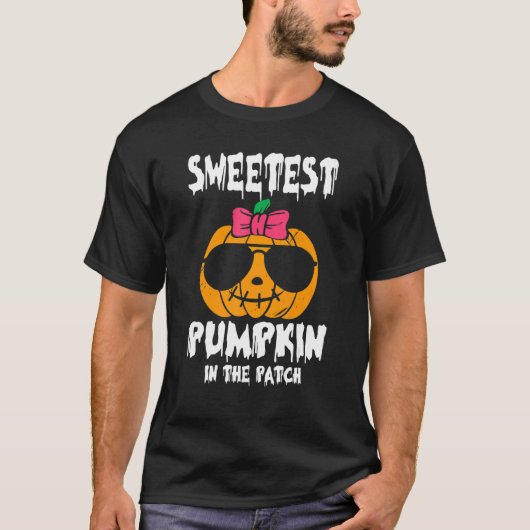 T-shirt Cutest Sweetest Pumpkin In The Patch Halloween Tod (Devant)