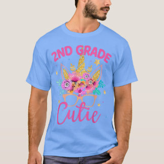 T-shirt Cutie de 2e année Unicorn Fleur visage Premier jou