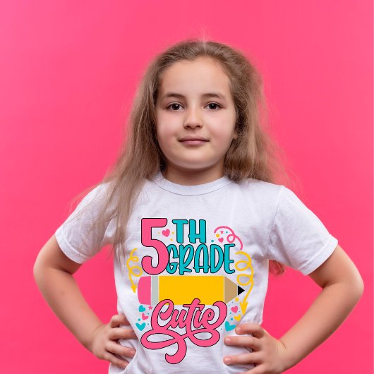 T-Shirt Cutie de 5e année Retour à l'école