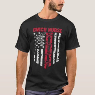 T-shirt CVICU Nurse USA Drapeau Patriotique Nurse RN S'ins