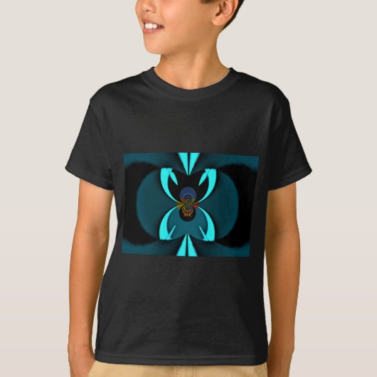 T-shirt Cyan Abstrait Art Print (Devant)