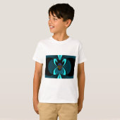 T-shirt Cyan Abstrait Art Print (Devant entier)