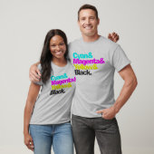 T-shirt Cyan and Magenta and Yellow and Black - grey coloc (Unisexe)