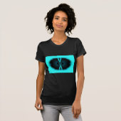T-shirt Cyan et Black Abstrait Art Print (Devant entier)