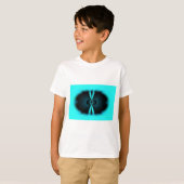 T-shirt Cyan et Black Abstrait Art Print (Devant entier)