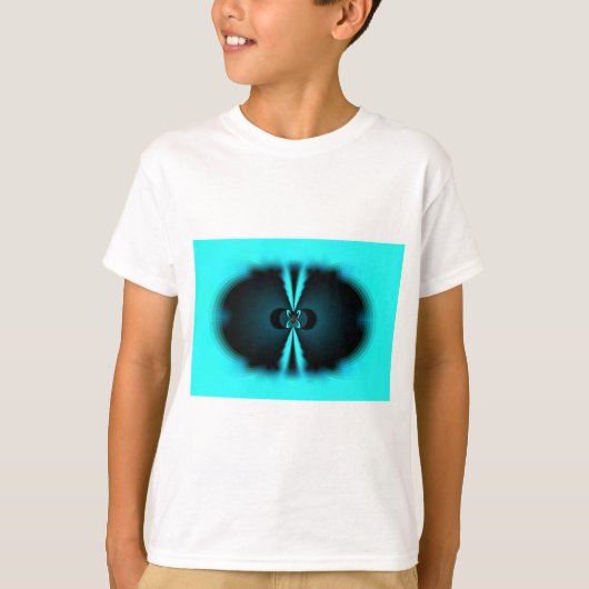 T-shirt Cyan et Black Abstrait Art Print (Devant)