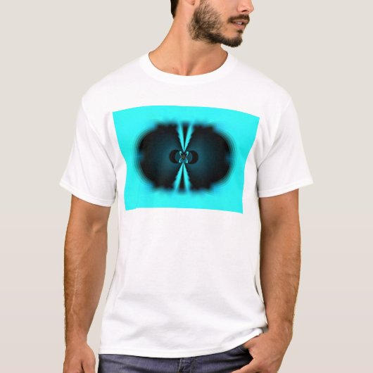 T-shirt Cyan et Black Abstrait Art Print (Devant)