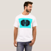 T-shirt Cyan et Black Abstrait Art Print (Devant entier)