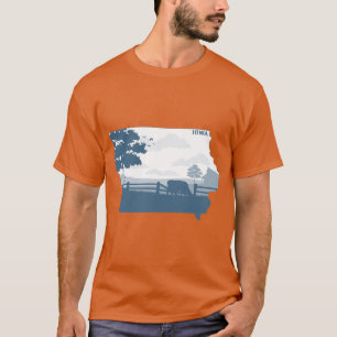 T-shirt Cyan Iowa surdimensionné