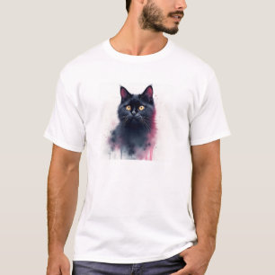 T-shirt Cyber Chat Whispers : Noir d'aquarelle néon