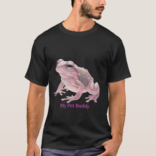 T-shirt Cyber Crystal Frog Surreal Techno Nature Fusion (Devant)