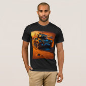 T-shirt Cyber Desert Tank Tee – Futuristic Armor in Sunset (Devant entier)