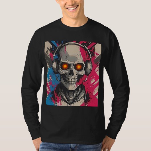 T-shirt Cyber dynamique 2K Urbain crâne avec casque (Devant)