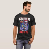 T-shirt Cyber-écureuil de Noël : Fêtes futuristes (Devant entier)