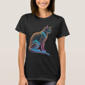 T-shirt Cyber Feline : Neon Guardian (Devant)
