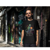 T-shirt Cyber Neon Skeleton équitation Robo Dino - Hallowe