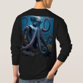 T-shirt Cyber Octopus hommes noir à manches longues T-shir (Dos)