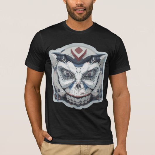 T-shirt Cyber Oni : Le Masque Démon Méca (Devant)