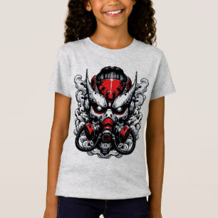 T-Shirt Cyber Oni : Masque de Guerrier de la Fumée