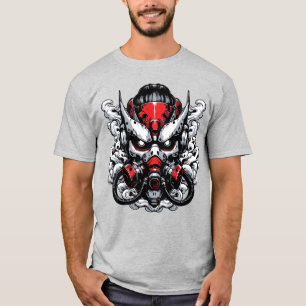 T-shirt Cyber Oni : Masque de Guerrier de la Fumée