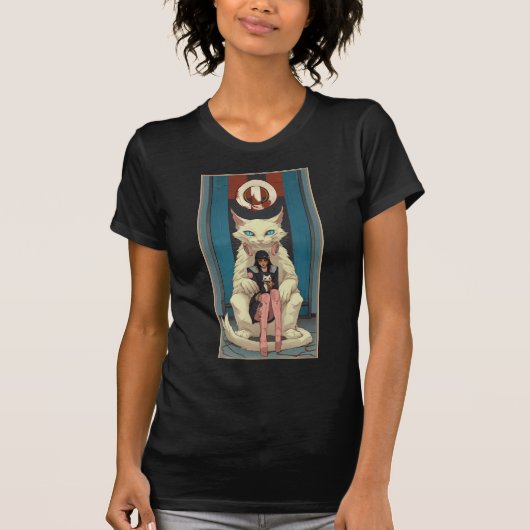 T-shirt Cyber-punk Cat and Girl (Devant)