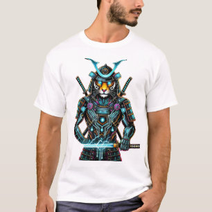 T-shirt Cyber Samurai Tiger - Futuristic Warriist Art