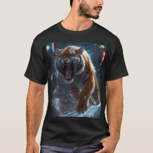 T-shirt Cyber Tiger Rugissement Art Mural