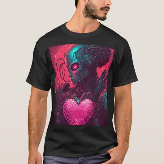 T-shirt "Cyber Valentine" Conception de la femme Cybernéti (Devant)
